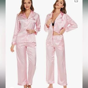 Dreaming of sweet pink satin pj set 💖✨